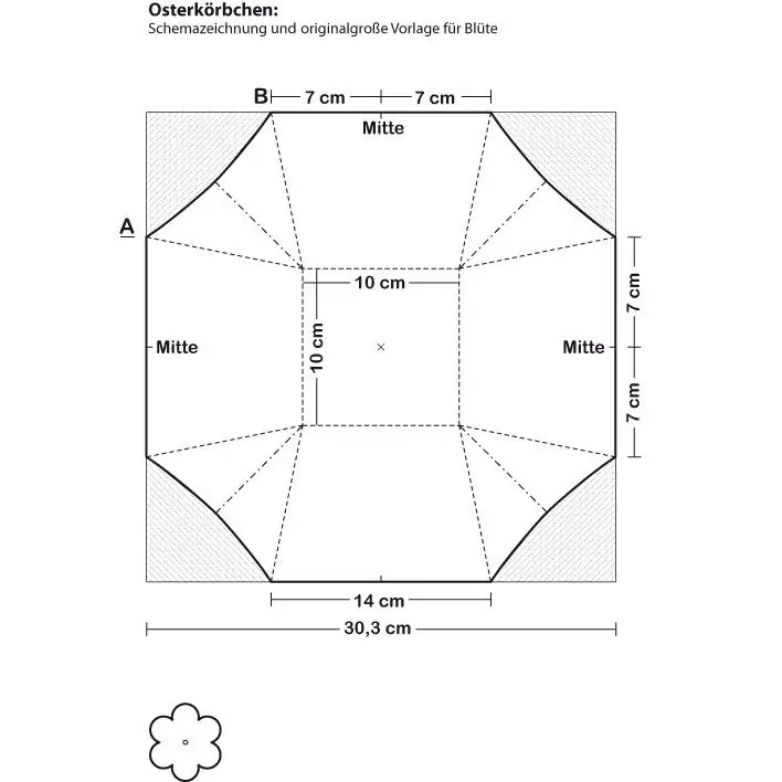 Скопируйте шаблон пасхальной корзины