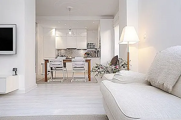 Удивительная квартира с полным белым взглядом