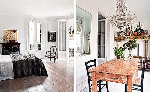 Хотя считается минималистской квартирой, использование небольшого количества предметов мебели, белый цвет, используемый для всех интерьеров, создает впечатление большого пространства, поскольку это спальня, например, где вы можете полюбоваться огромной кроватью. Почти каждый В номере есть один или несколько королевских стульев, которые создают королевский декор и могут заставить вас почувствовать себя королевой и королем или хотя бы напомнить вам о своей резиденции. {найден на nuevo-estilo}.