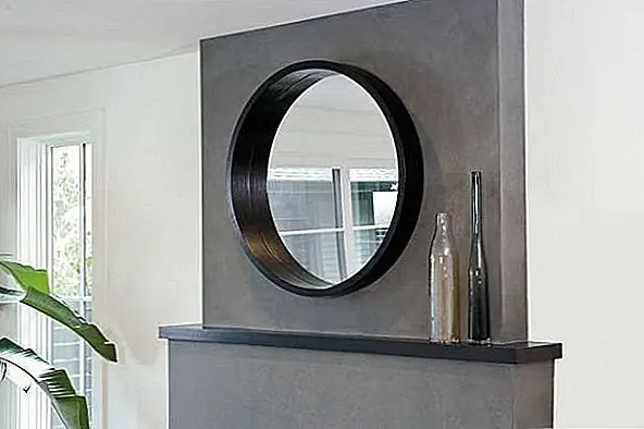 Лофт 36 Круглое зеркало из комнаты и доски