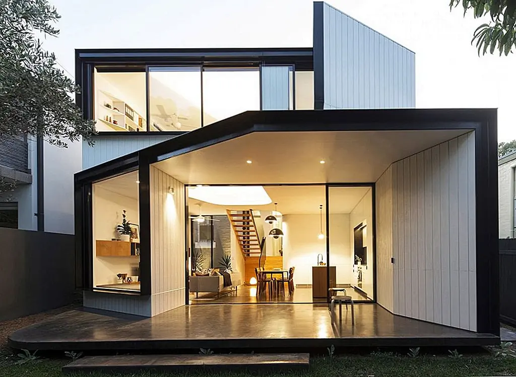 Семейный дом в Австралии «Unfurls» в приветственные жилые помещения