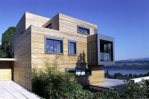 Оригинальная современная резиденция легко ошибается для обитаемой библиотеки