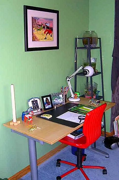 Сумка с некоторым воображением выглядит как скала. (Его комната использовалась как прачечная, затем превращалась в комнату для ребенка, мы купили шкафы в ИКЕА и строили на кровати с использованием деревянных досок и старых ящиков для хранения внизу. Пустое пространство между шкафами и стены мы сделали полки из оставшихся досок)