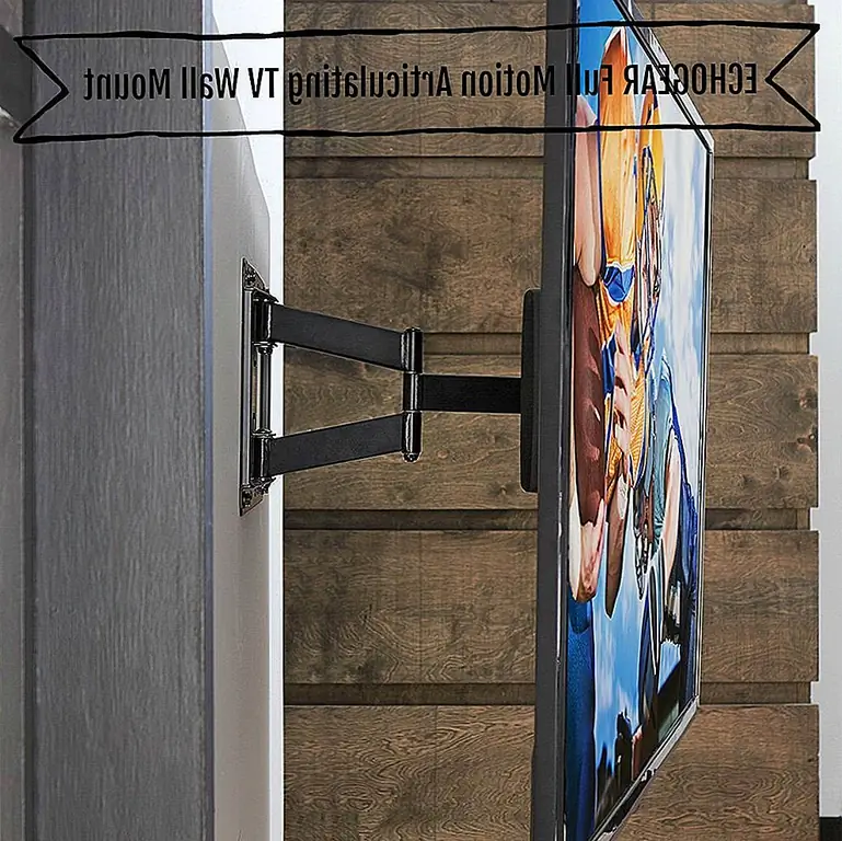 Это универсальное настенное крепление для телевизора вмещает телевизоры от 37 до 70 дюймов в размере экрана и до 132 фунтов, хотя крепление проверено на наличие 4x веса, на который они рассчитаны. Крепление может простираться на 16 дюймов от стены или отходить назад до 2,6 дюйма от стены. Варианты поворота включают 150 градусов влево или вправо. Существует также возможность наклона на 15 градусов для регулировки экрана, чтобы уменьшить блики окна или освещения.