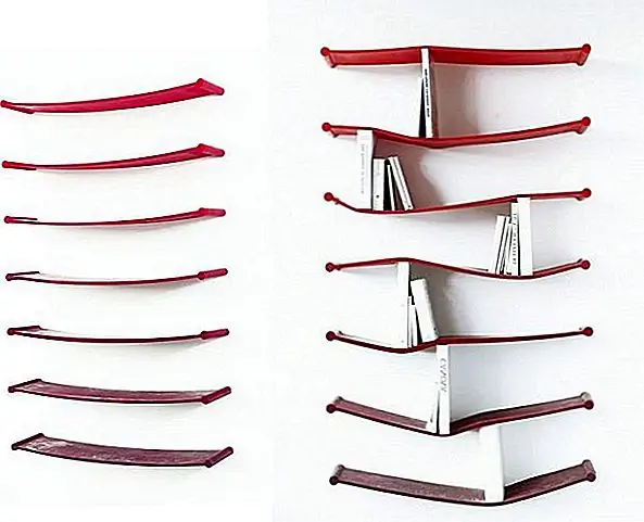 Нетрадиционная книжная полка Bendy Rubber от Luke Hart