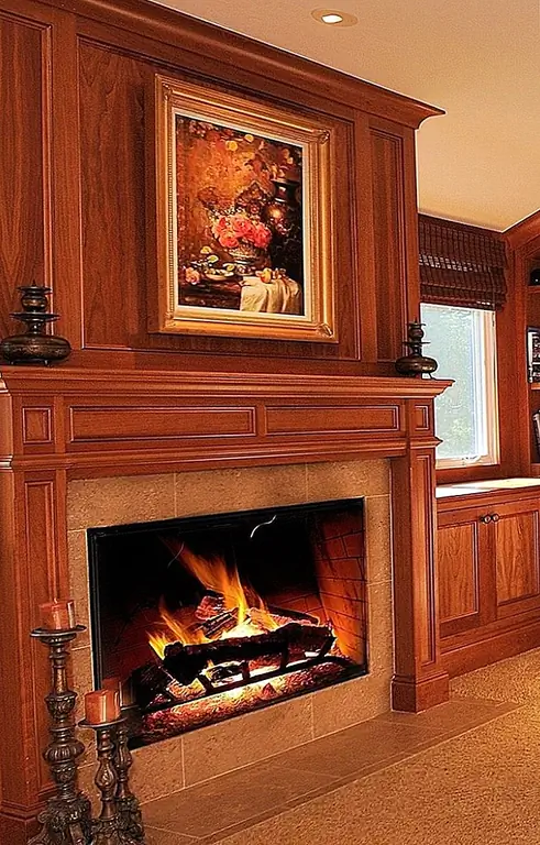 Придерживание одной цветовой схемы помогает камину входить в остальную часть комнаты. Изображение: Debra Campbell Design