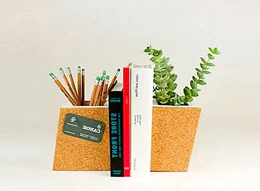 Другой классный аксессуар, который также изготовлен из пробки, является книжным изданием, которое удваивается как плантатор, разработанный Николь Рунде. Буклеты Cork Planter имеют съемные пластиковые вставки и простые геометрические формы. Они также могут использоваться в качестве держателей карандашей.