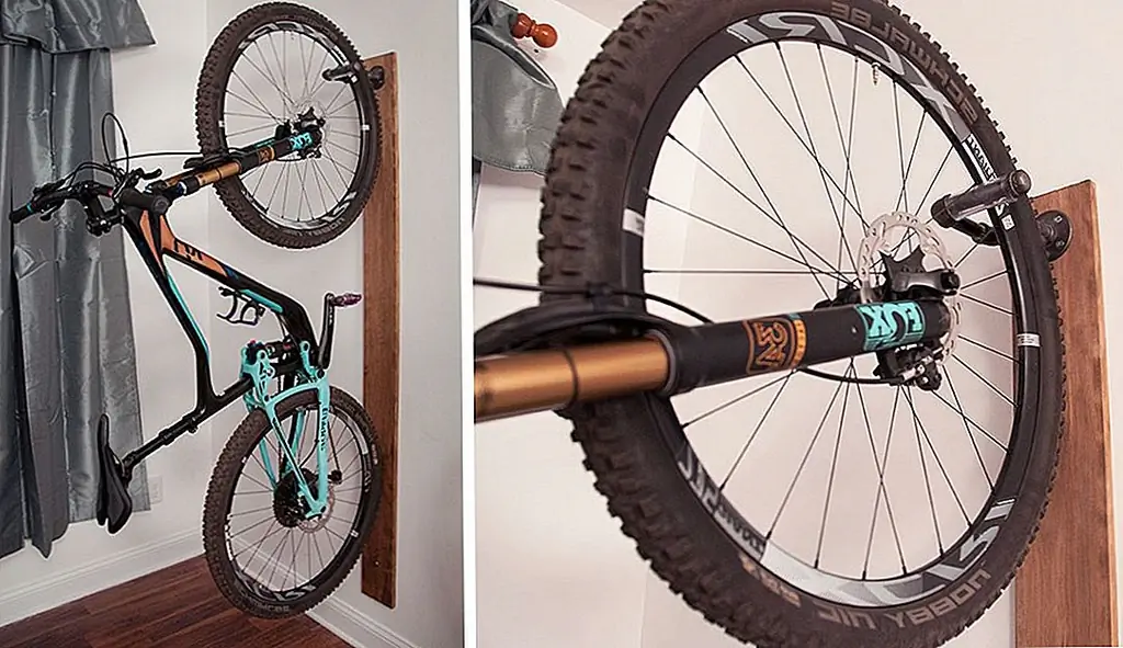 Мы хотели бы показать вам еще одну вертикальную шкатулку для мотоциклов DIY, на этот раз представленную на велосипеде на ливне. Он эффективен в пространстве, и он держит ваши стены в чистоте. Вот то, что вам нужно, если вы хотите создать свою собственную стойку в соответствии с этим дизайном: черная фурнитура для труб (фланцевые фитинги для пола, 90-градусный стартовый локтевой фитинг, две 90-футовые фитинги для лонжеронов, фитинги для ниппелей., прозрачные виниловые трубки, винты и пятно дерева или краску. Вы можете улучшить или изменить дизайн, если хотите.