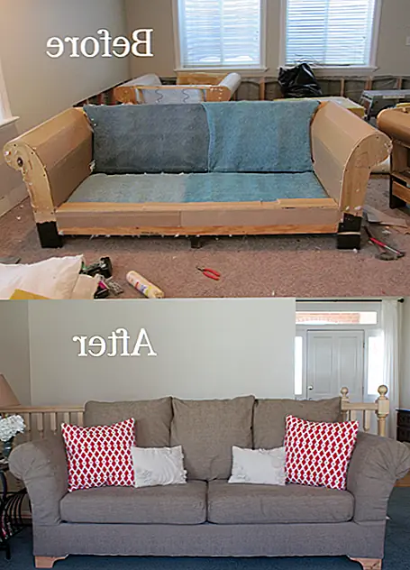 Реконструкция двухместного дивана очень проста. Сначала вы должны убедиться, что у вас есть все, что вам нужно. Это включает в себя одежду для тяжелых условий обивки, штапельный пистолет, картон, ватин, спрей, молнии, нитку, плоскогубцы, молоток, швейную машину и ножницы. Выбор ткани немного сложнее. Старайтесь избегать непрерывных шаблонов, таких как полосатый, потому что их сложно выровнять. Удалите старую ткань, прикрепите ватин на место и при необходимости добавьте новую пену. Затем скопируйте новые куски ткани в рамку. Вы можете сделать новые обложки для подушек сидений и дать им молнии, чтобы вы могли их удалить и вымыть. {найдено на doityourselfdivas}.
