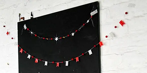 Захватите строительную бумагу и получите ее работу. От классических бумажных цепей до вырезов звезд и деревьев. Просто убедитесь, что у вас есть жало или шпагат достаточно долго, чтобы прикрепить его к мантии. {Found on funkyti}.