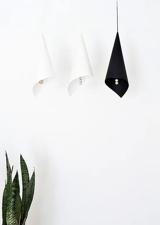 DIY сложенный абажур с деревянными элементами