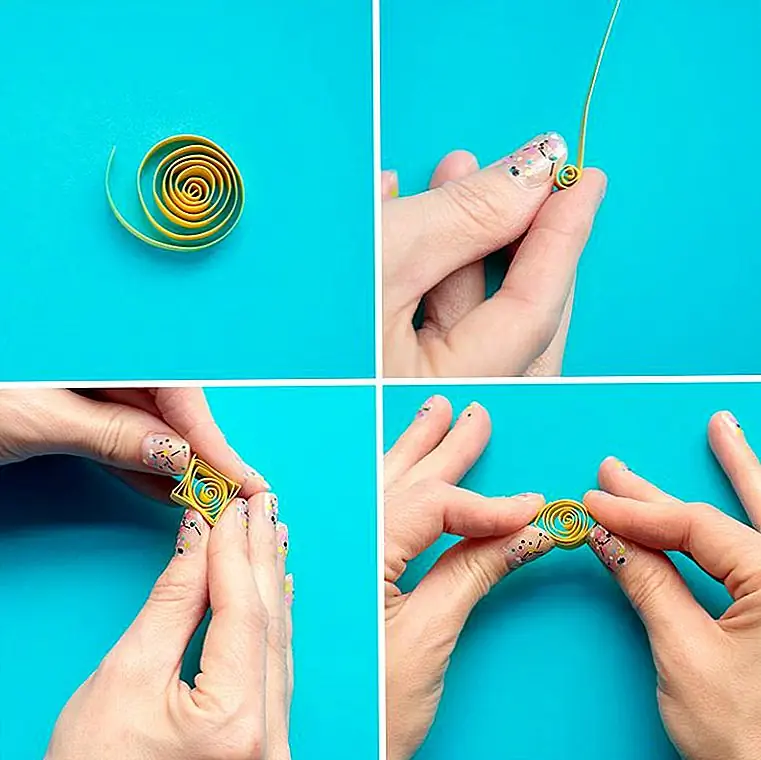 Шаг 3: Чтобы создать ананас, вы можете использовать простые методы бумажного квитирования. Для основного фрукта вырежьте 0,5-дюймовую полоску желтой карточки и обмотайте ее в свободный круг. Зажмите противоположные стороны круга в точках и повторите на остальных двух сторонах круга, чтобы создать форму бриллианта.