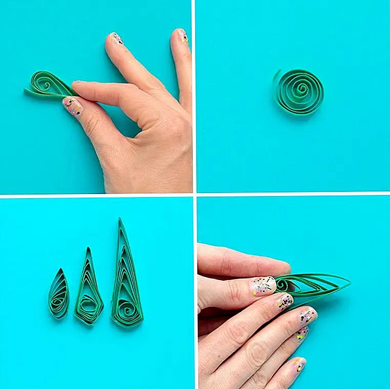 Шаг 6: Чтобы сделать листья ананаса, вырежьте 0,5-дюймовую полоску зеленой карты и обмотайте ее в свободный круг. Зажмите один конец круга, чтобы создать форму листа и приклейте конец для защиты. Добавьте дополнительные слои зеленой карты, чтобы создать большие листья.