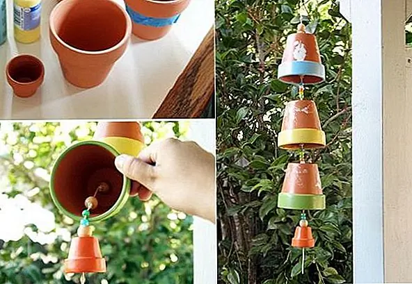 Вы также можете использовать несколько небольших глиняных горшков. Нарисуйте их ободы и повесьте их веревкой. Вы также можете распечатать листья или нарисовать что-нибудь на каждом горшке, если хотите. Не забудьте нанести слой герметика. {Found on let-expl}.