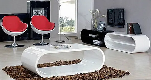 Черный и белый современный журнальный столик