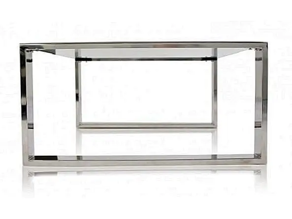 Стеклянный журнальный столик с хромированной основой