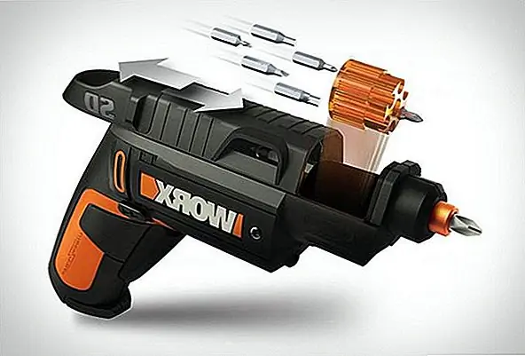 Забудьте о старой отвертке. Теперь вы можете использовать этот прекрасный инструмент: ПОЛНЫЙ WX254L SD Semi-Automatic Power Screw Driver. Вы можете купить его за $ 44,99, и это очень практично и легко использовать. Он имеет пистолет-слайд-эффект для изменения битов привода, и он оснащен 12 приводными битами и двумя перезаряжаемыми картриджами, которые могут содержать по 6 бит.