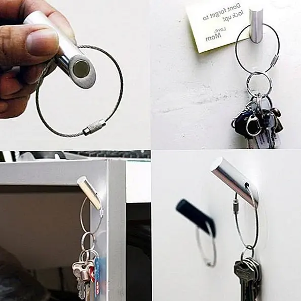 Это еще один очень простой держатель ключей. Это магнитная деталь, которая может быть прикреплена к холодильнику или другим поверхностям. Это хорошо, и это полезно, и вы также можете использовать его как магнитный штырь для сообщений или других вещей. Это может быть хорошим решением для тех, у кого нет выделенного места для хранения своих ключей. Доступно для 18 $.