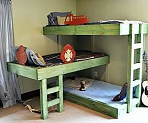 Трехместные двухъярусные кровати ручной работы для детей