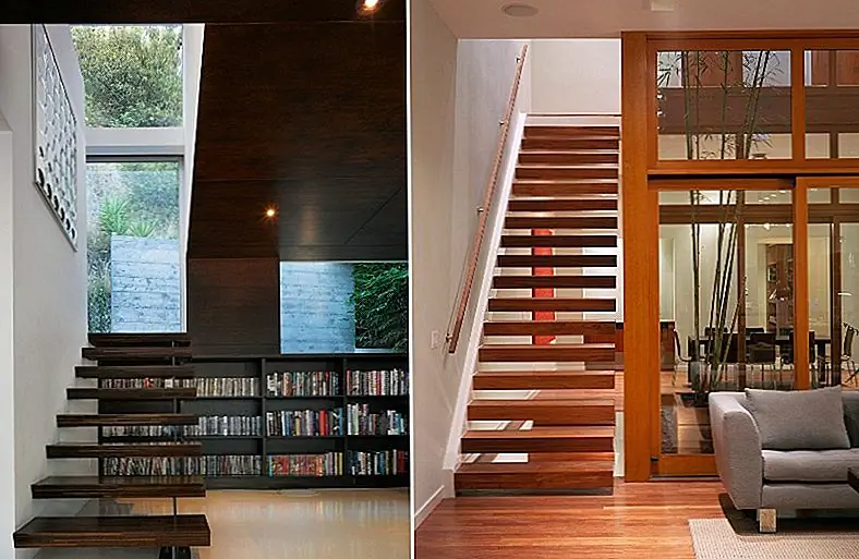 Чаще всего, плавающие лестницы имеют либо ручную рейку, либо они помещаются между двумя стенами по соображениям безопасности. Еще один интересный образ - это плавающая лестница, окруженная стеклянной стеной. Кроме того, стеклянная ограда может использоваться для усиления плавающего эффекта лестницы. Что касается их функциональности, плавающие лестницы можно использовать как в внутреннем, так и в внешнем пространстве, и они одинаково интригуют и стильны. {Источники изображения: 1,2,3,4,5,6 & 7}.