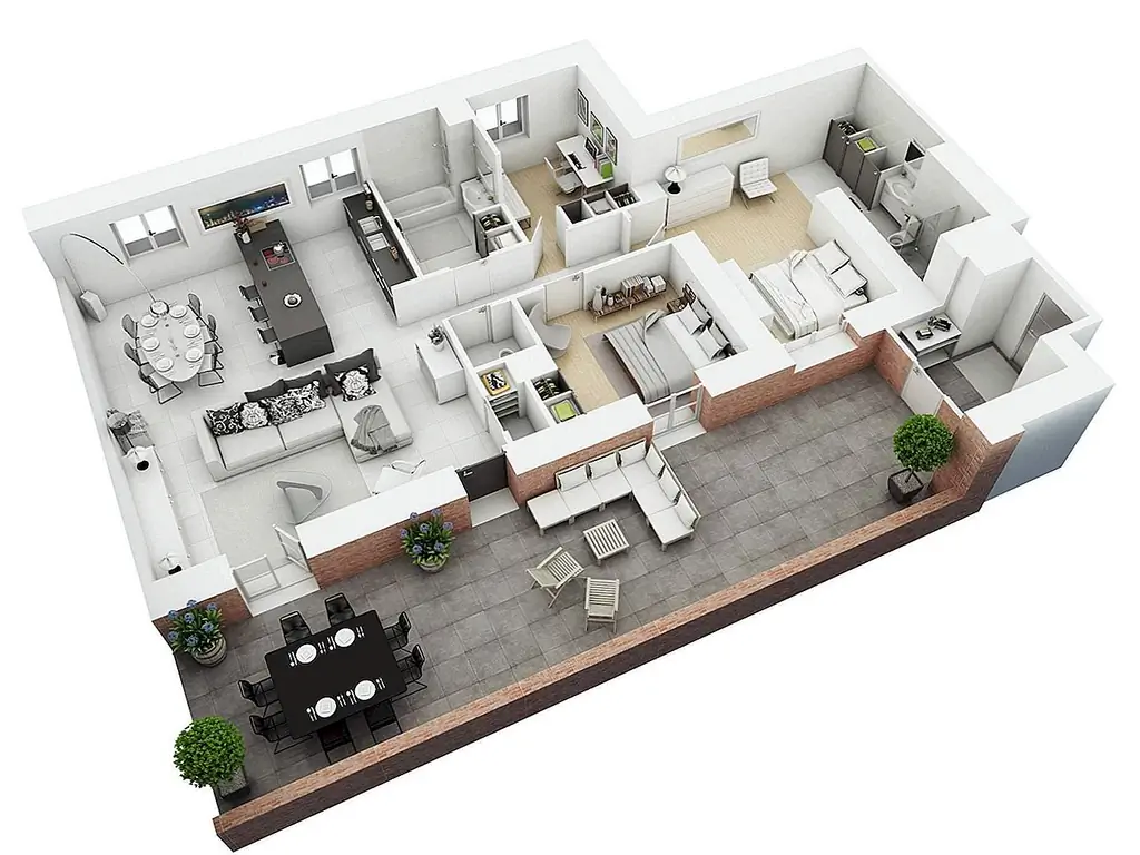 Другой вариант - принести в жертву одну из спален и превратить ее в домашний офис. Действительная идея для тех, кто не нуждается в третьей спальне, и может отлично справиться с двумя. Обычно это самая маленькая из спален, которая меняет свою функцию.