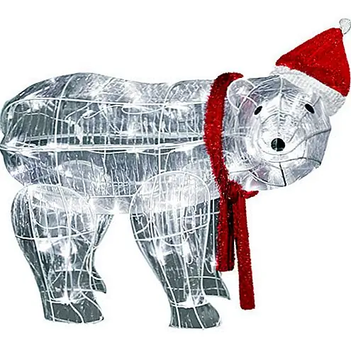 Светодиодная ледяная скульптура «Белый медведь» Рождественский декор, 2,5 'Высокий за 54 $