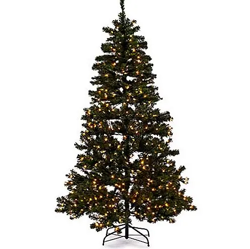 Праздничное время 7 'Дуглас Ель Искусственная новогодняя елка с прозрачными огнями для 88 $