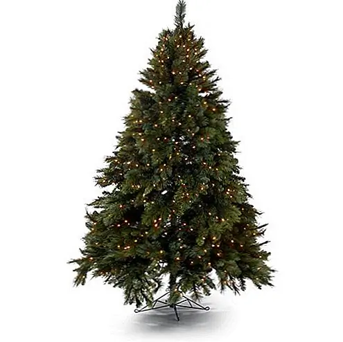 Праздничное время 7.5 'Precott Pine Искусственная новогодняя елка с прозрачными огнями для 198 $