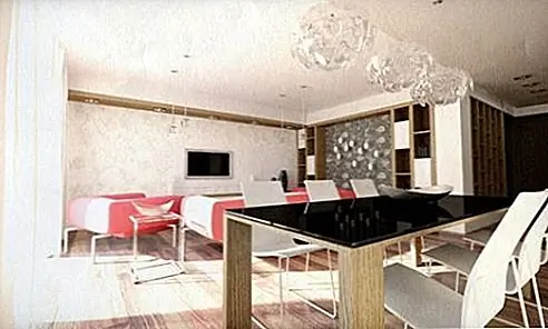 Он маленький, но он все еще выглядит хорошо. Вы можете сделать то же самое с вашим. Цвета подаются очень хорошо вместе. Белые и серые тона создают впечатление большего пространства, а черный также очень хороший выбор для стола. Кроме того, красный диван и стулья добавляют немного цвета, и они также очень функциональны, не говоря уже о удобстве.