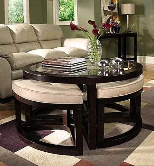 Оттоманский круглый стол для небольших пространств