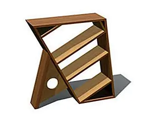 Три полки деревянных книжных шкафов