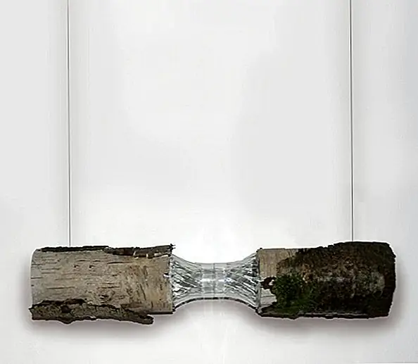 Эта фантастическая подвесная лампа, спроектированная Ligneous Lighting, была вдохновлена деревьями, которые были пережеваны и повреждены бобрами. Кто бы мог подумать, что поврежденная сцена в природе приведет к чему-то прекрасному? Лампа изготовлена из бутылок из переработанной древесины, коры и стеклянного сока.