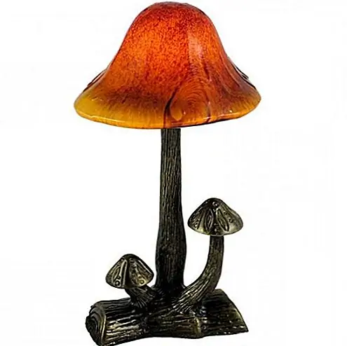 Настольная лампа для грибов с янтарным стеклянным оттенком