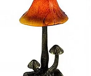 Настольная лампа для грибов с янтарным стеклянным оттенком