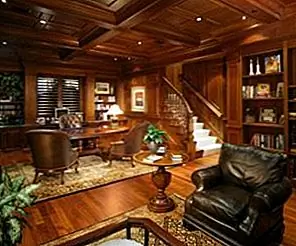 Деревянная панельная панель добавляет элегантность и тепло в ваш домашний офис