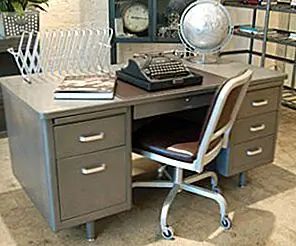 Refinished Vintage Steel Tanker Desk