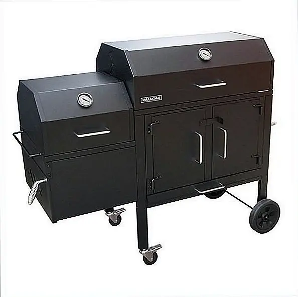 Продукт также оснащен съемным пепельницей, поэтому его легко очистить. Кроме того, он имеет большие колеса и ролики, что означает, что его очень легко перемещать. Габаритные размеры Black Dog 42XT Charcoal Grill составляют 57W x 24.5D x 43.5H дюймов, а только камера курильщика измеряет 29.75W x 17D x 19H дюймов. Гриль весит 126,8 фунтов. так что хорошо, что у него есть колеса. Это очень функциональный предмет, идеально подходящий для барбекю на открытом воздухе. Также замечательно, что он имеет такой простой и элегантный дизайн. Это идеальное сочетание функциональности и хорошей внешности. Гриль можно купить за $ 640,87.