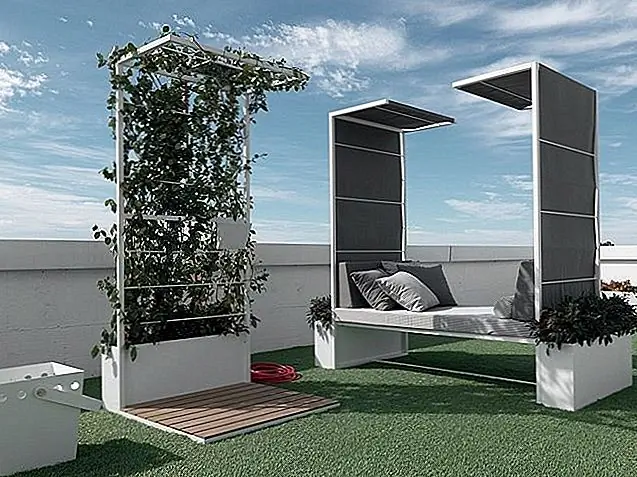 Коллекция Outdoor от Talocci Design включает в себя скульптурный кушетку, которая может помочь превратить ваш сад или задний двор в прекрасный оазис для спокойствия и расслабления. Кровать имеет металлическую раму и высокий навес, который образует угол 90 градусов, обеспечивая защиту от солнца, когда он высок на небе.