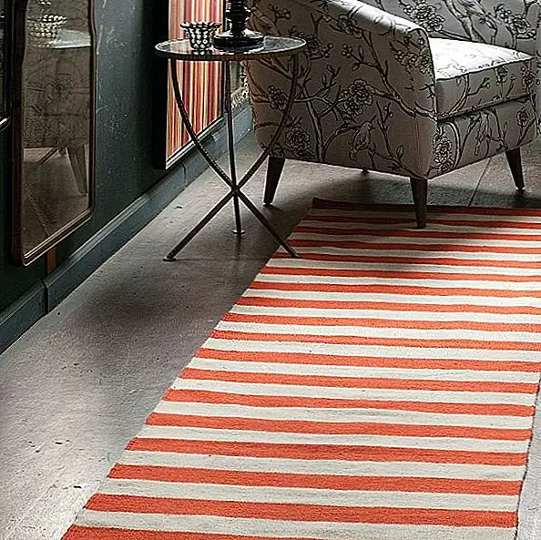 Dwell studio draper stripe хурма кремовый шерстяной коврик