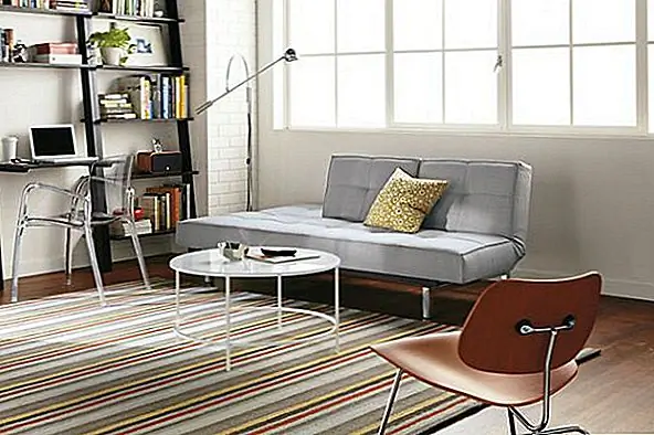 Разноцветный шерстяной полосатый ковер