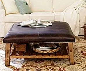 Caden Leather Square Оттоманка