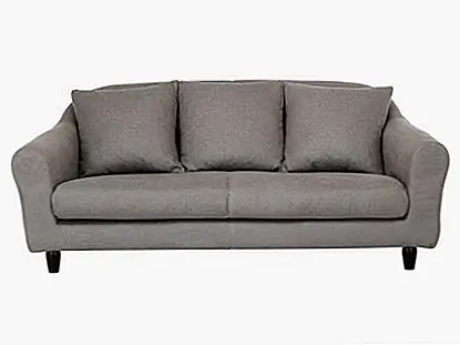 Этот диван покрыт льняной смесью и имеет приятный серый цвет. Он имеет удобные и мягкие подушки, как для сиденья, так и для спинки. Четыре коротких ноги сделаны из дерева, и они достаточно прочны, чтобы поддерживать весь вес дивана и людей, сидящих на нем. Он имеет высокие изогнутые руки и высокую спину и разработан Бетан Грей для Хабитат. Диван идеально подходит для современной гостиной и может быть куплен онлайн по специальной цене £ 1,170.00.