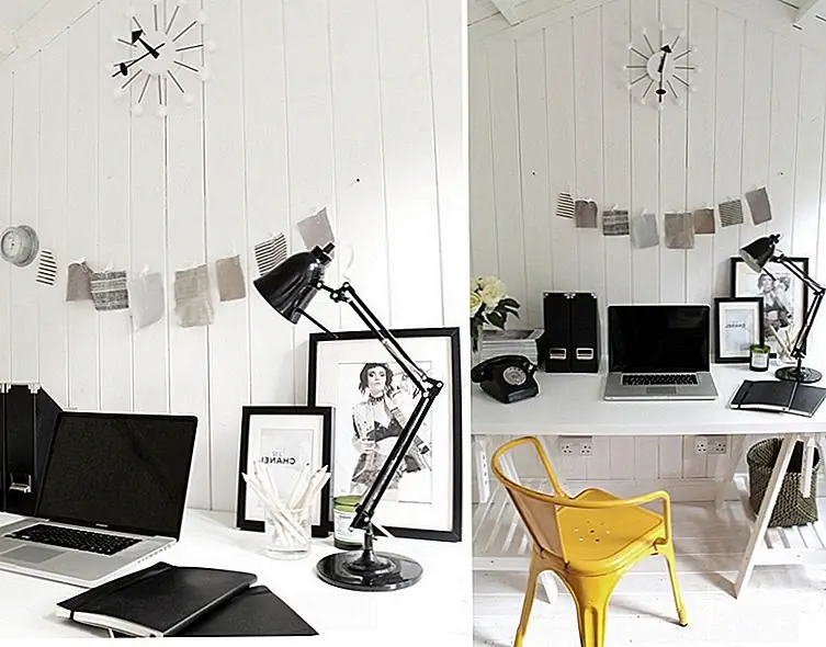 Еще лучше, чтобы получить один - яркий цвет, чтобы действительно сделать заявление. Как прелестно этот желтый стул здесь? Он украшает рабочее пространство и делает его намного приятнее. {Найден на owldesign}.